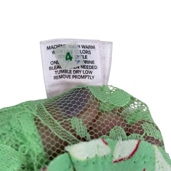 Victoria's Secret Angels Lace Trim Slip Dress/Nightie Gown Green Floral Small - Picture 10 of 10